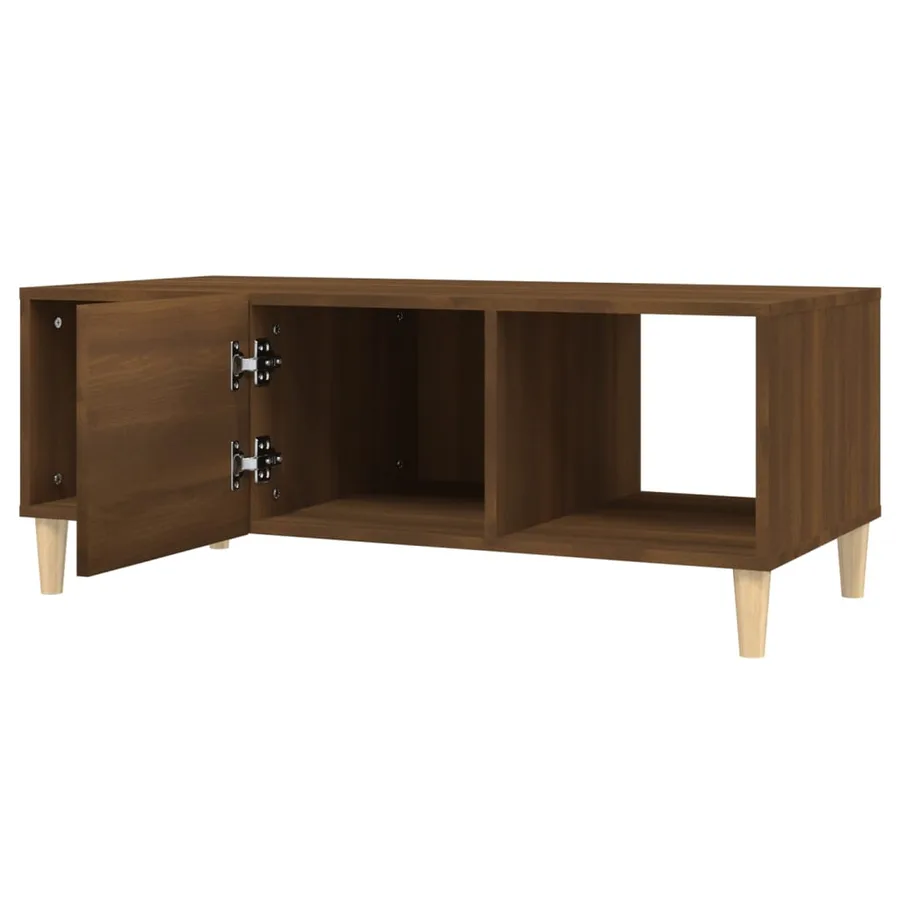 Table basse chêne marron 102x50x40 cm bois d'ingénierie - 4