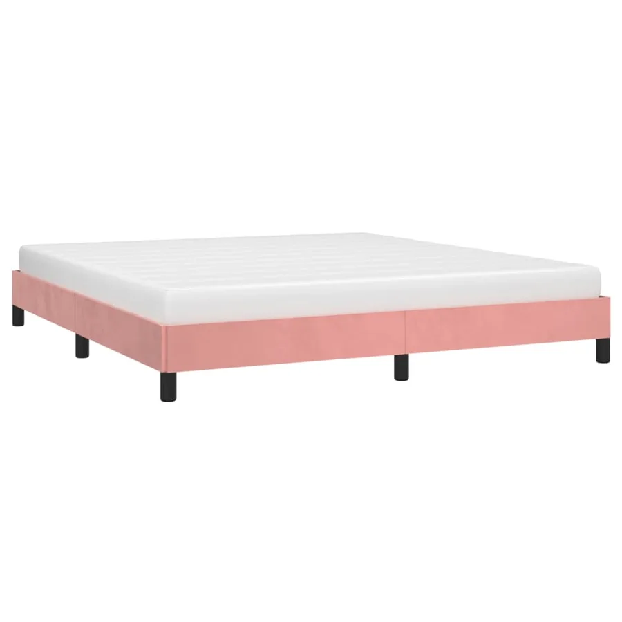 Cadre de lit sans matelas rose 180x200 cm velours - 3