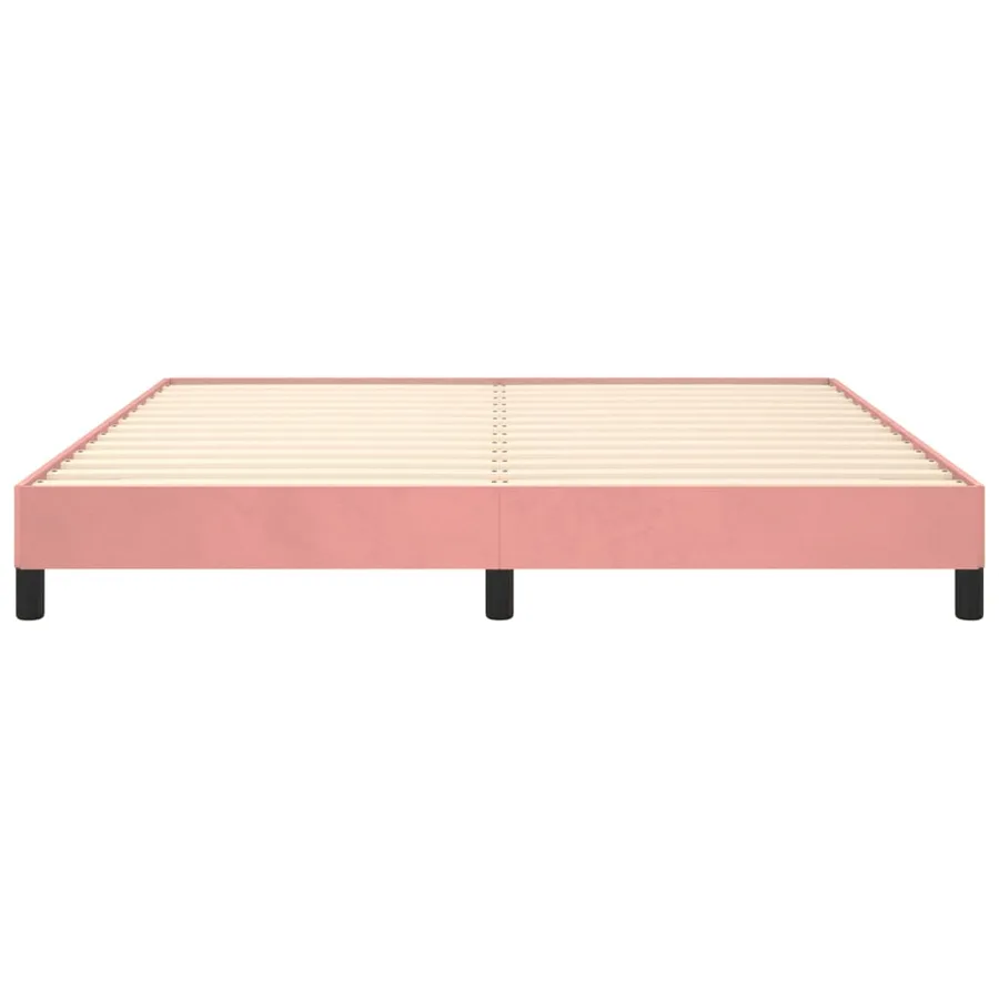 Cadre de lit sans matelas rose 180x200 cm velours - 5