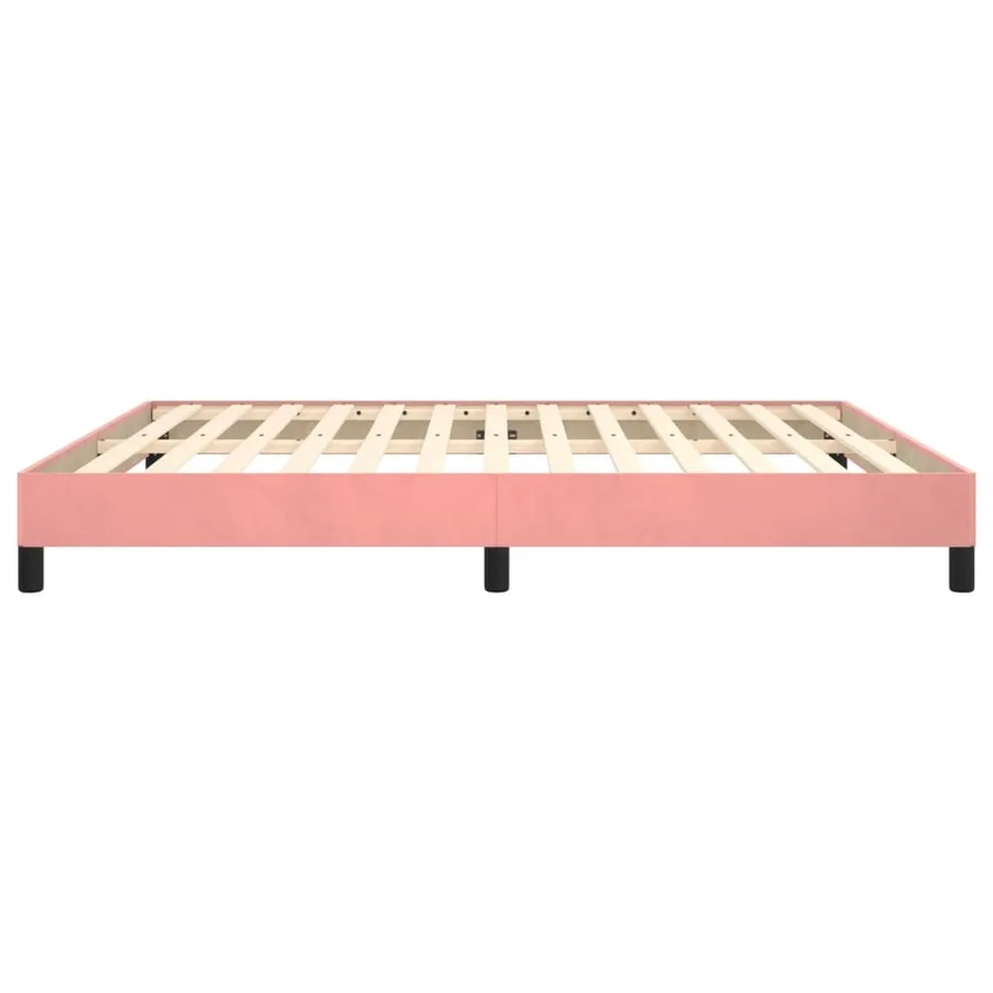 Cadre de lit sans matelas rose 180x200 cm velours - 6