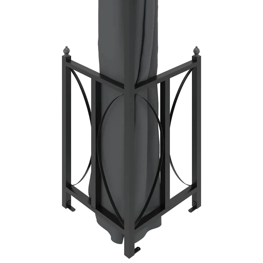 Tonnelle avec parois et toit double 3x4 m Anthracite - 5