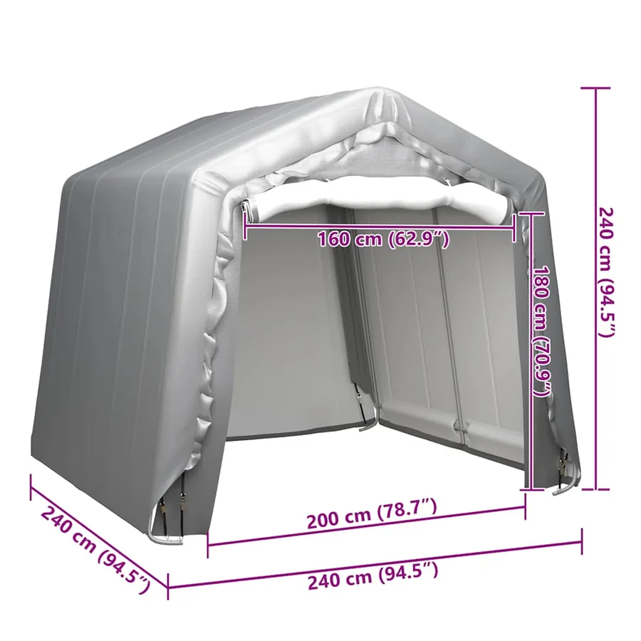 Tente de rangement 240x240 cm Acier Gris - 5