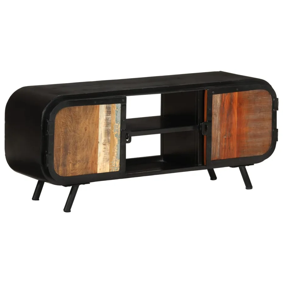 Meuble TV 110x30x45 cm Bois de récupération massif - 11