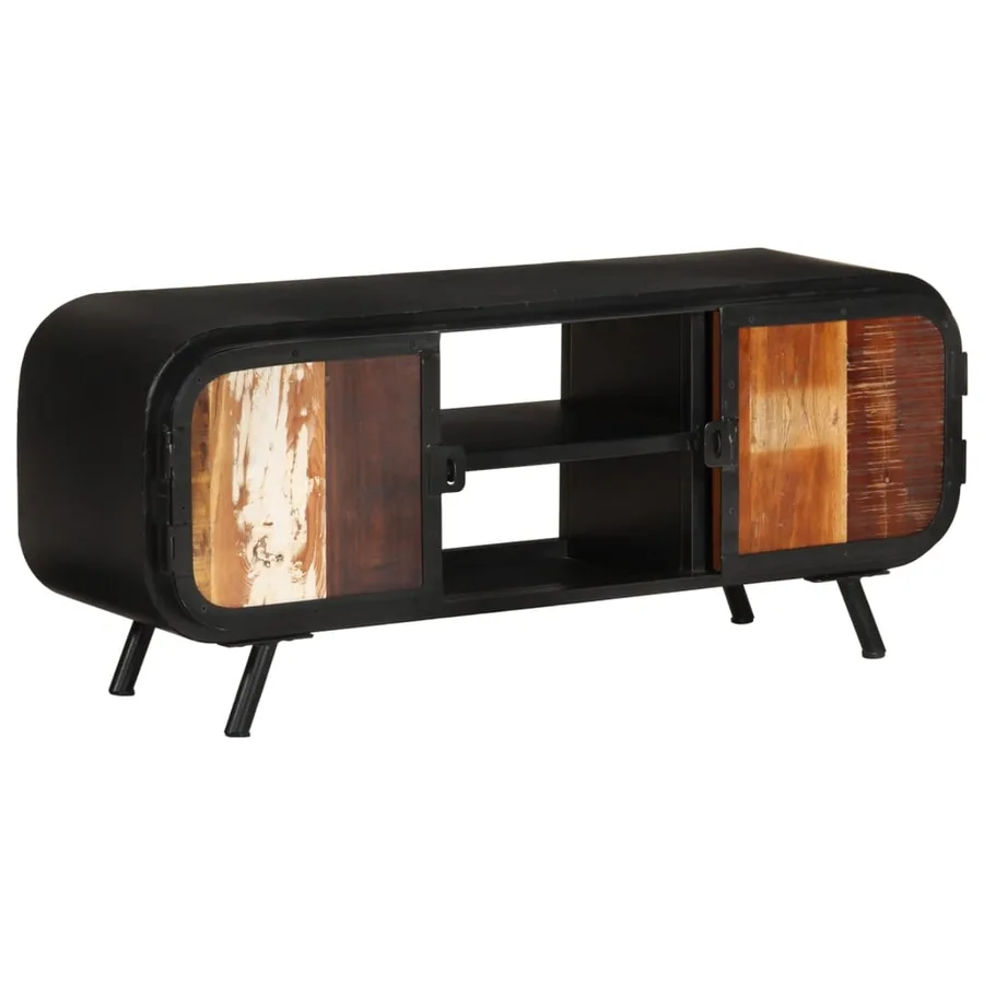 Meuble TV 110x30x45 cm Bois de récupération massif - 12