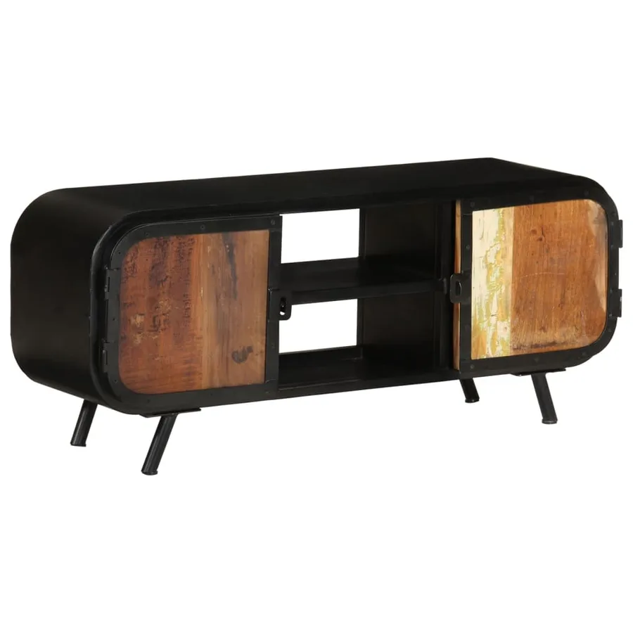 Meuble TV 110x30x45 cm Bois de récupération massif - 14
