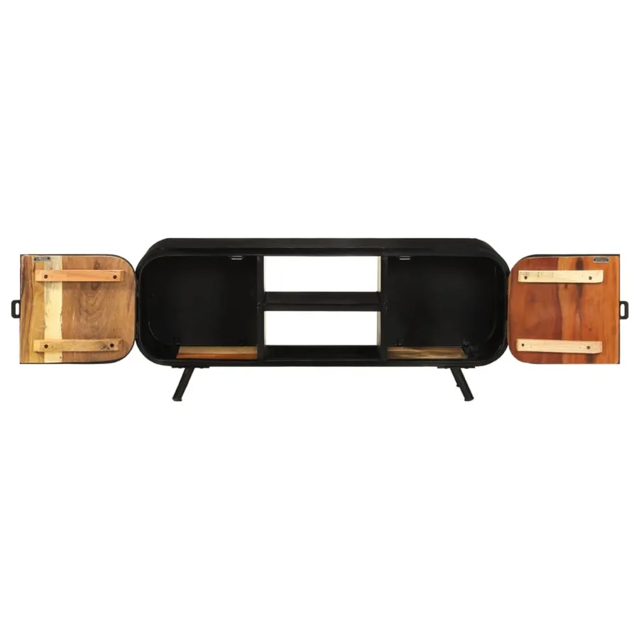 Meuble TV 110x30x45 cm Bois de récupération massif - 5