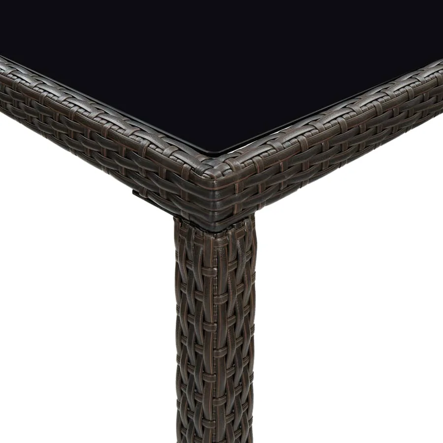 Table de bar de jardin Marron 130x60x110cm Résine tressée verre - 5