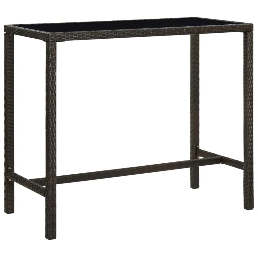Ensemble de bar de jardin 7 pcs Résine tressée Marron - 3
