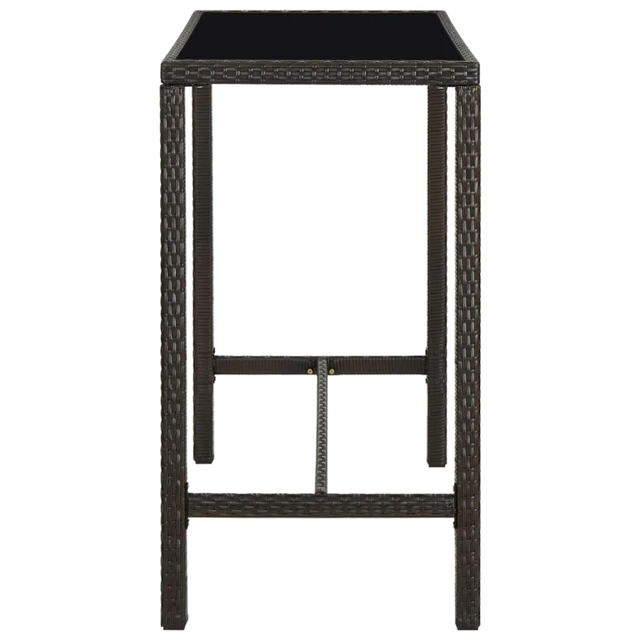 Ensemble de bar de jardin 7 pcs Résine tressée Marron - 5