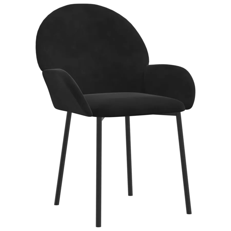 Chaises à manger lot de 2 Noir Velours - 3