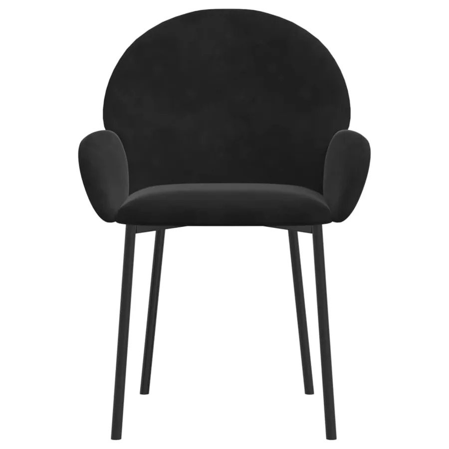 Chaises à manger lot de 2 Noir Velours - 4