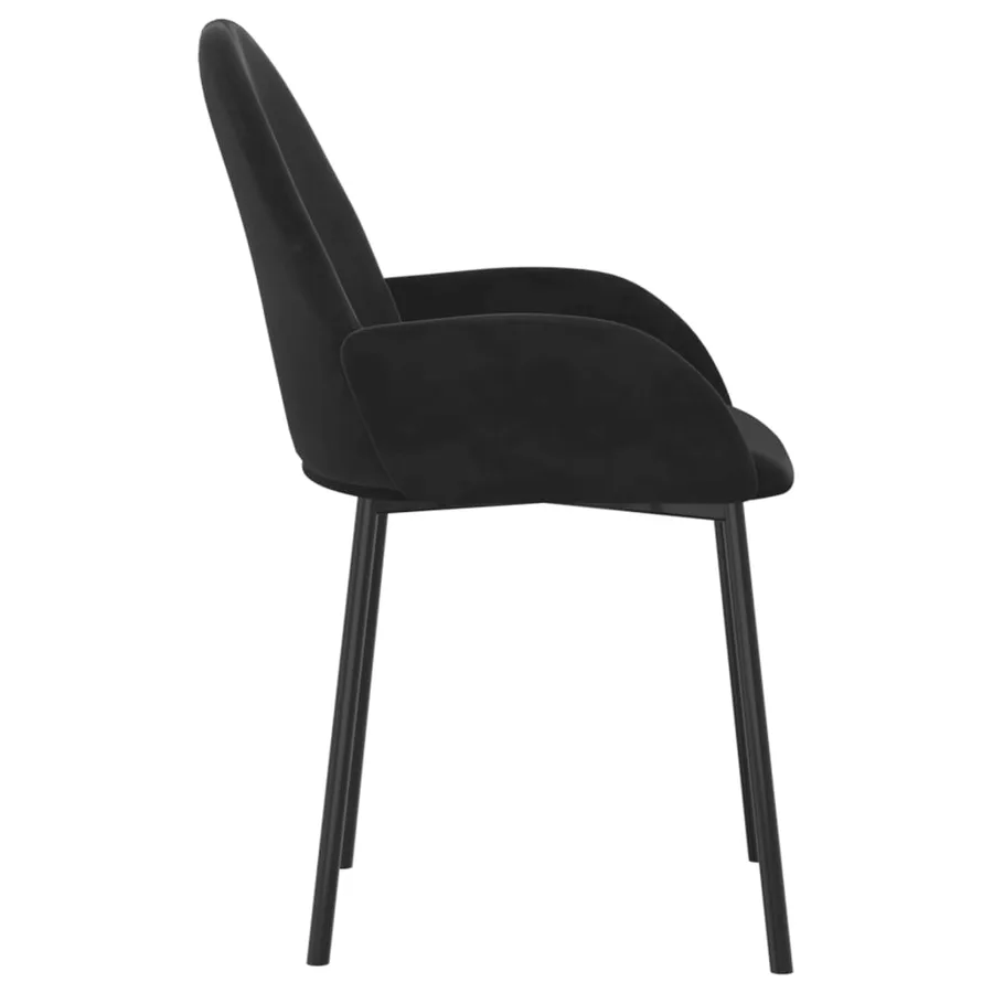 Chaises à manger lot de 2 Noir Velours - 5