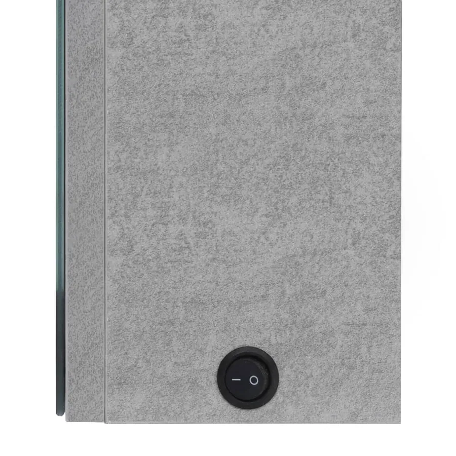 Armoire de salle de bain à miroir LED Gris béton 80x12x68 cm - 6