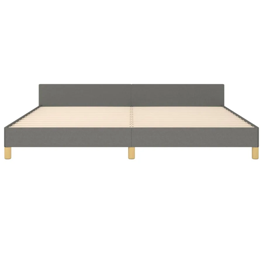 Cadre de lit sans matelas gris foncé 200x200 cm tissu - 6