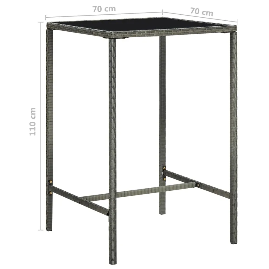 Ensemble de bar de jardin 5 pcs et coussins Résine tressée Gris - 10