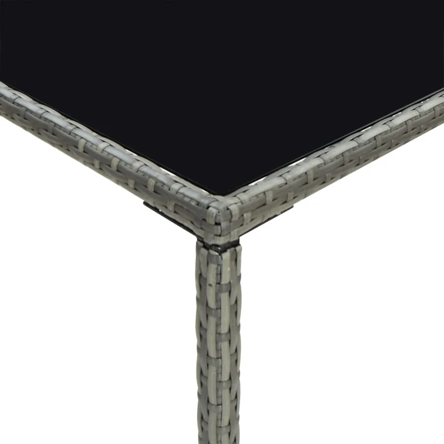 Ensemble de bar de jardin 5 pcs et coussins Résine tressée Gris - 8