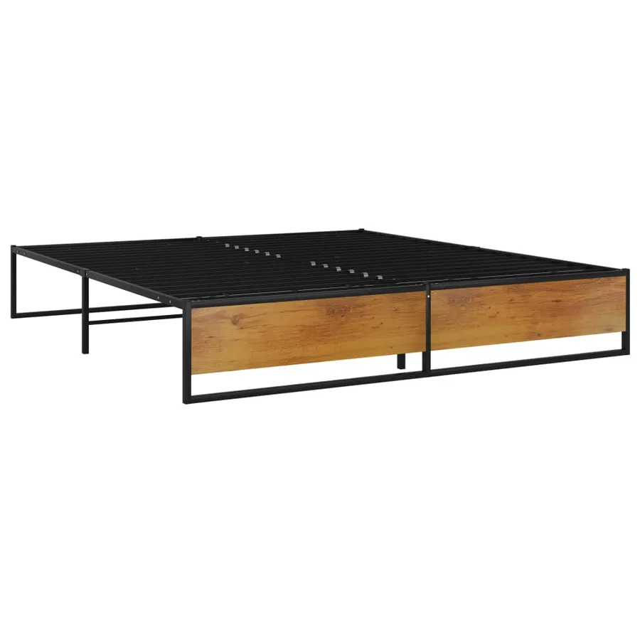 Cadre de lit sans matelas noir métal 180x200 cm - 2