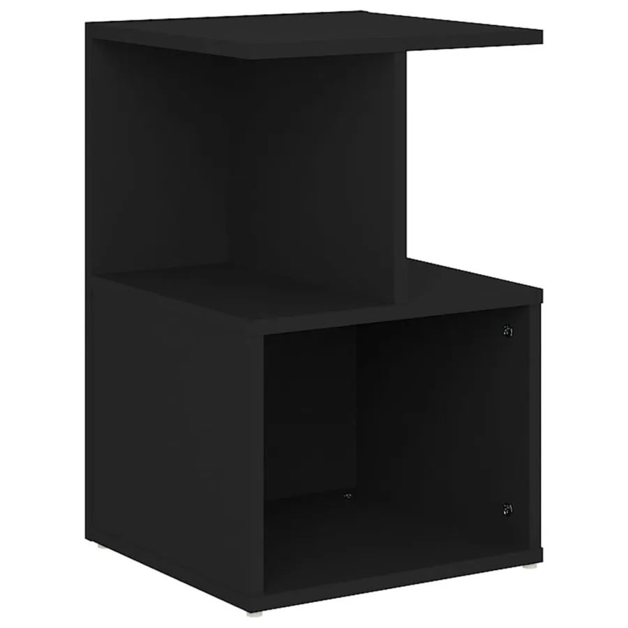 Table de chevet noir 35x35x55 cm bois ingénierie - 2