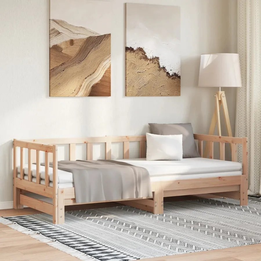 Lit coulissant 2x(80x200) cm Bois de pin massif