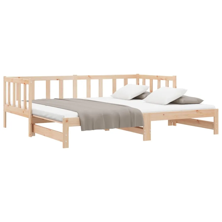 Lit coulissant 2x(80x200) cm Bois de pin massif - 10