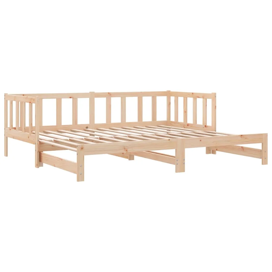 Lit coulissant 2x(80x200) cm Bois de pin massif - 11