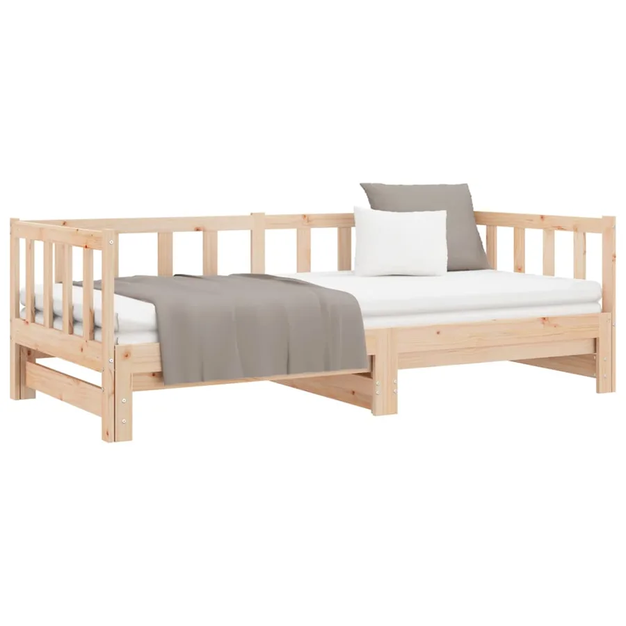 Lit coulissant 2x(80x200) cm Bois de pin massif - 5