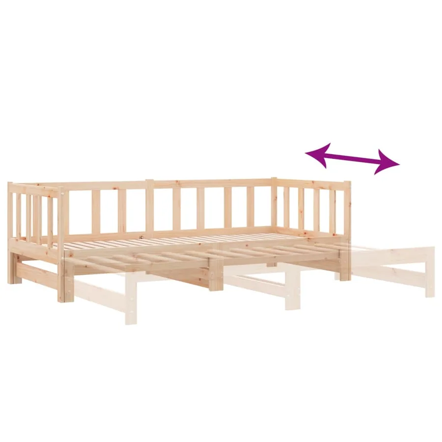 Lit coulissant 2x(80x200) cm Bois de pin massif - 9