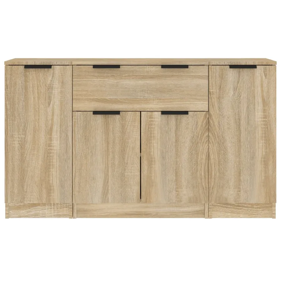 Buffets 3 pcs Chêne sonoma Bois d'ingénierie - 5