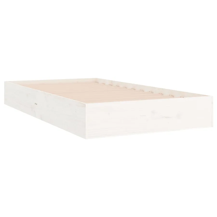Cadre de lit sans matelas blanc bois massif 90x200 cm - 3