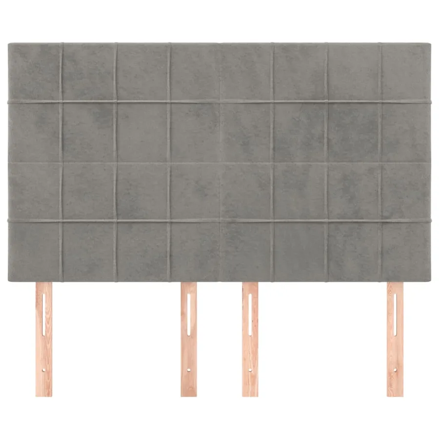 Tête de lit Gris clair 144 x 5 x 118/128 cm Velours - 3