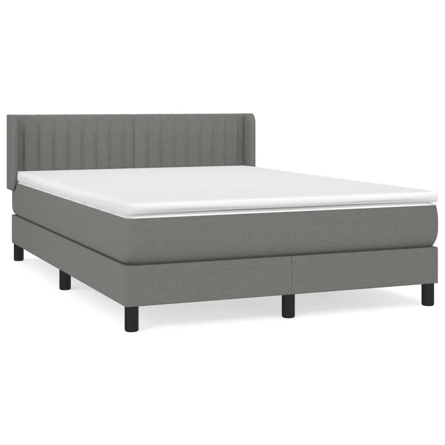 Sommier à lattes de lit avec matelas Gris foncé 140x190cm Tissu - 2