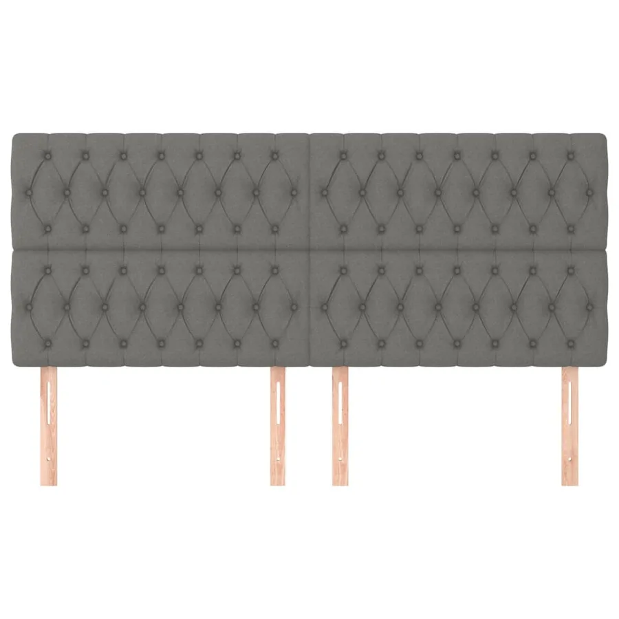 Tête de lit Gris foncé 200 x 7 x 118/128 cm Tissu - 3