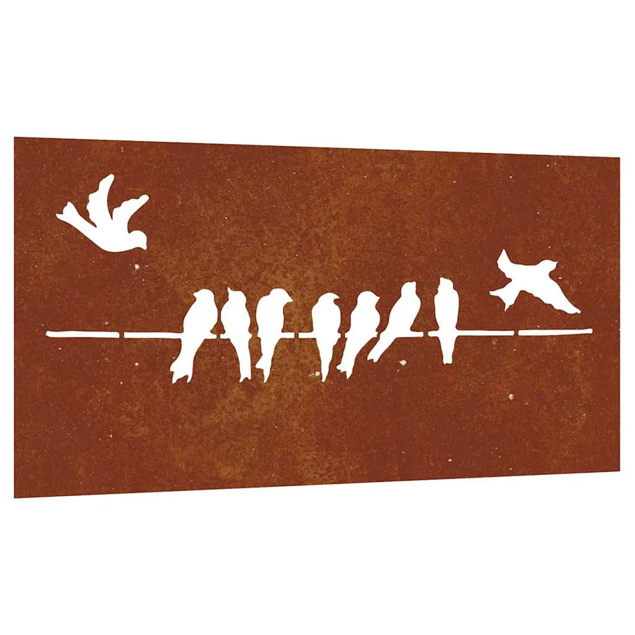 Décoration murale jardin 105x55 cm acier corten design d'oiseau - 2
