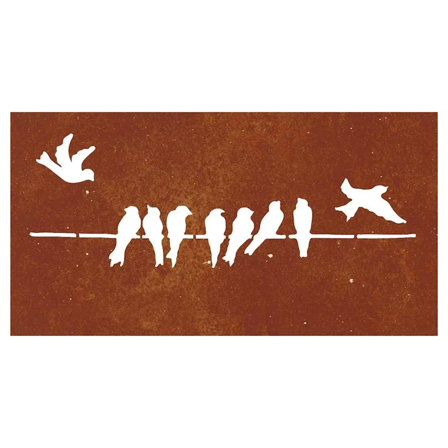 Décoration murale jardin 105x55 cm acier corten design d'oiseau - 4