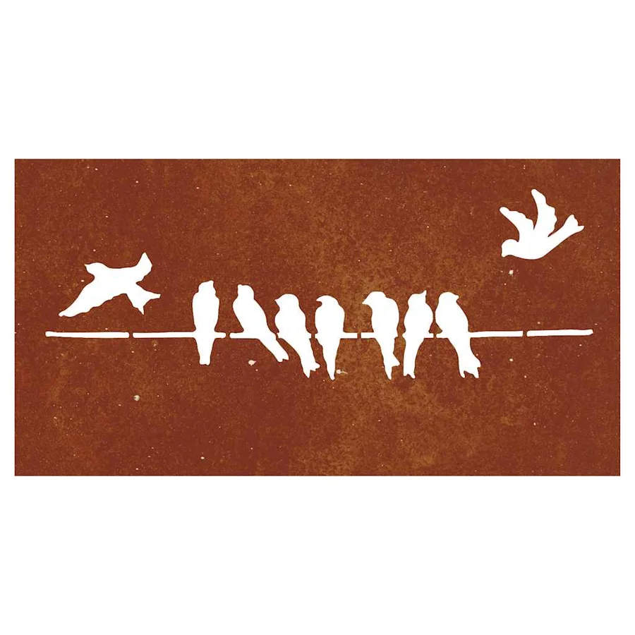 Décoration murale jardin 105x55 cm acier corten design d'oiseau - 5