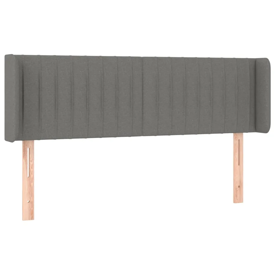 Tête de lit avec oreilles Gris foncé 147x16x78/88 cm Tissu - 2