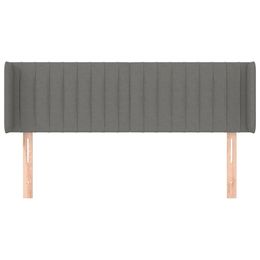 Tête de lit avec oreilles Gris foncé 147x16x78/88 cm Tissu - 3