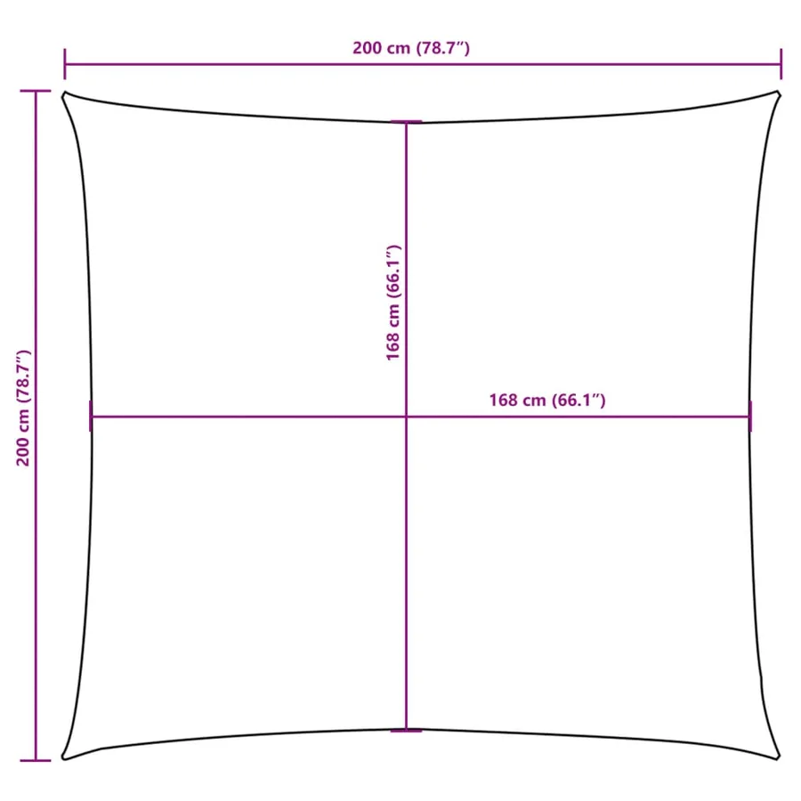 Voile de parasol tissu oxford carré 2x2 m taupe - 10