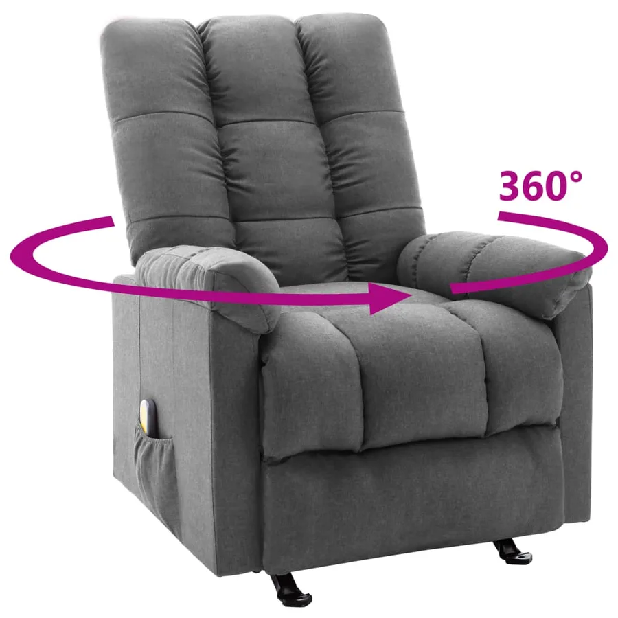 Fauteuil de massage inclinable Gris clair Tissu - 6