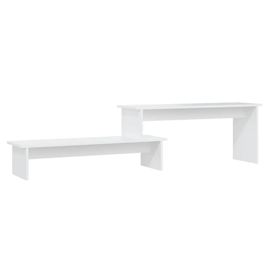 Meuble TV Blanc 180x30x43 cm Aggloméré - 2