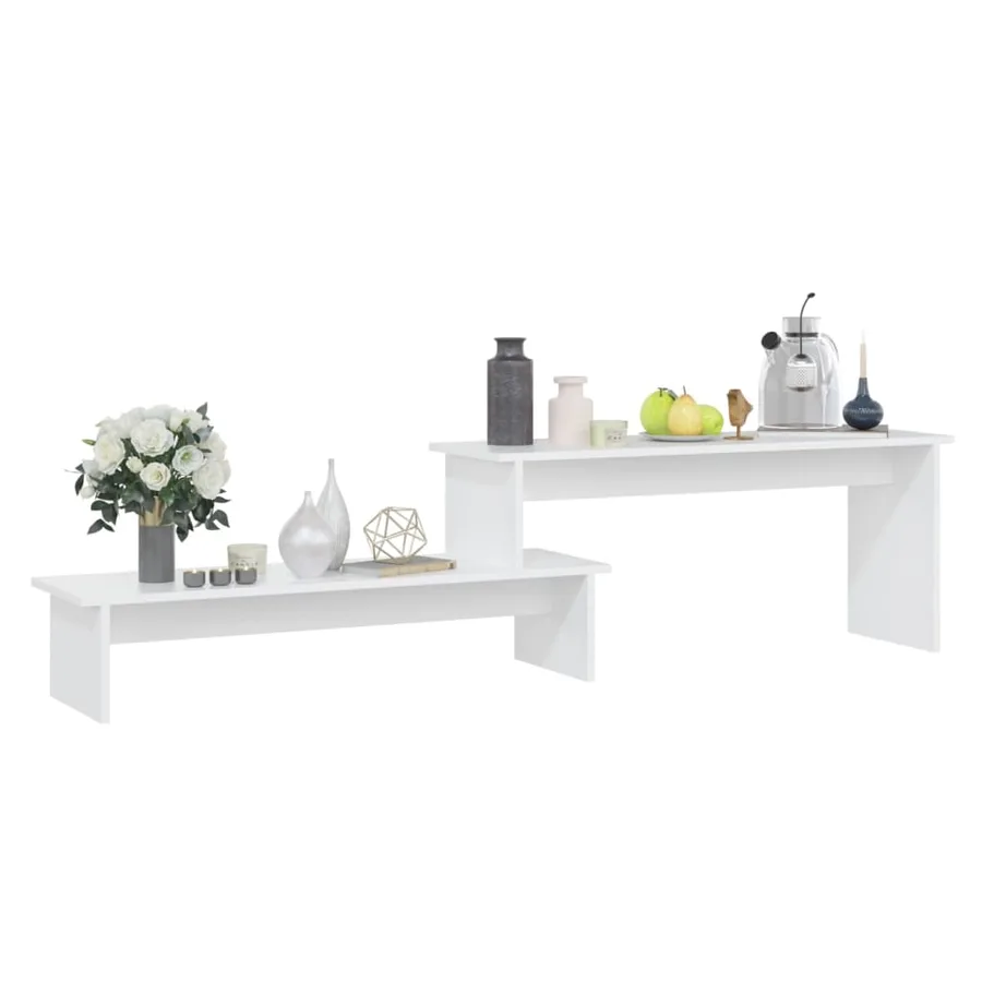 Meuble TV Blanc 180x30x43 cm Aggloméré - 3