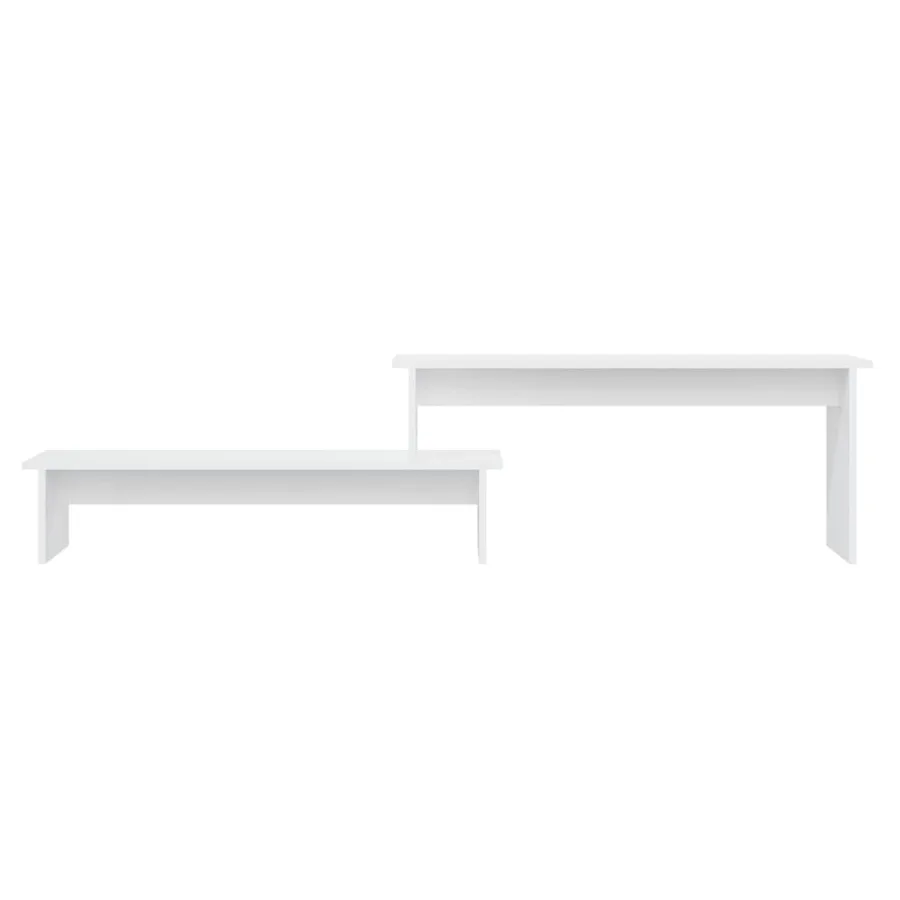 Meuble TV Blanc 180x30x43 cm Aggloméré - 4