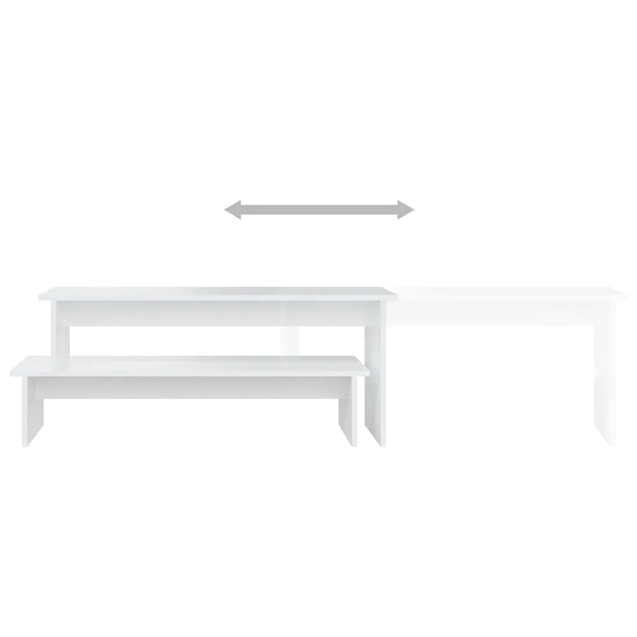 Meuble TV Blanc 180x30x43 cm Aggloméré - 5