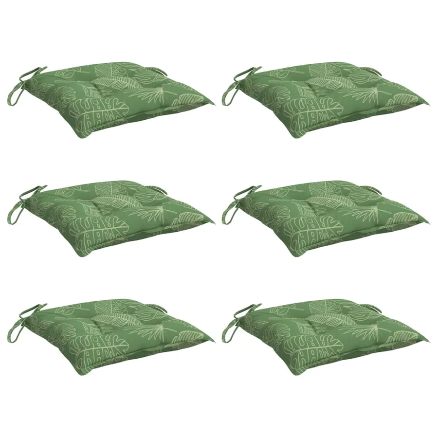 Coussins de chaise lot de 6 à motif de feuilles 50x50x7 cm - 3