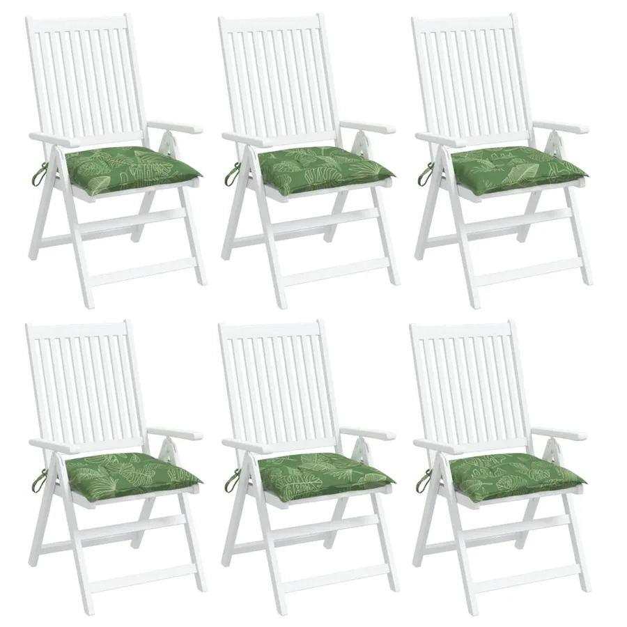 Coussins de chaise lot de 6 à motif de feuilles 50x50x7 cm - 4