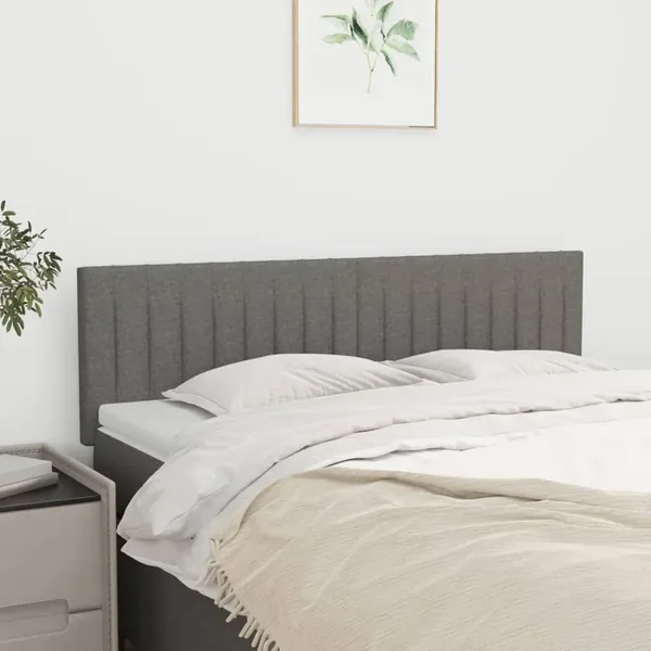 Têtes de lit Gris foncé 144x5x78/88 cm Tissu