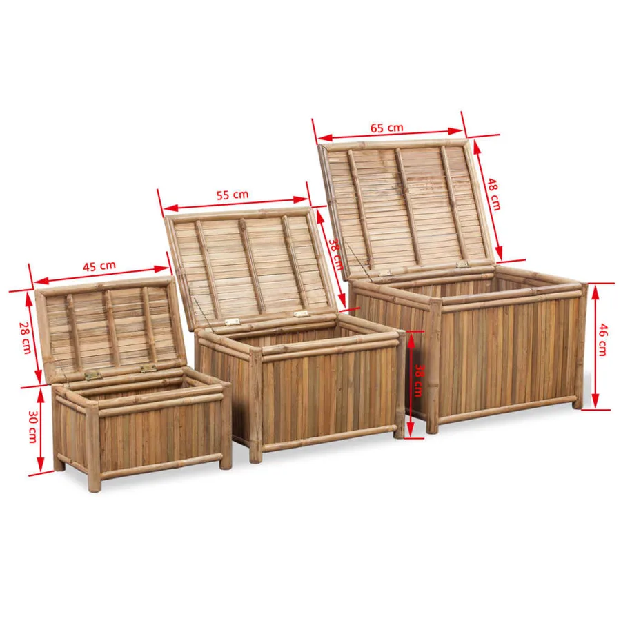 Boîte de rangement 3 pcs Bambou - 7