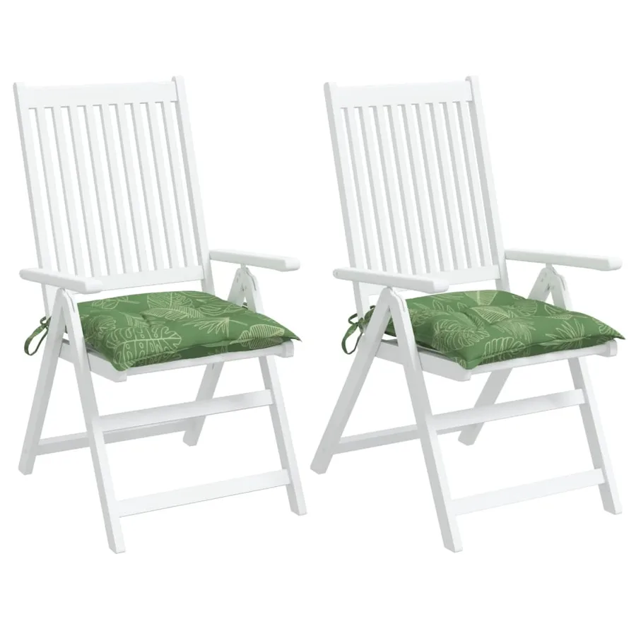 Coussins de chaise lot de 2 à motif de feuilles 50x50x7 cm - 4