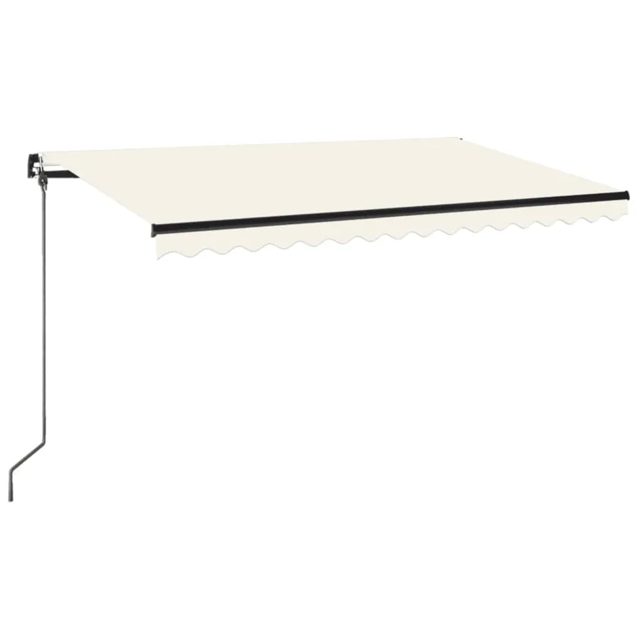 Auvent manuel rétractable avec LED 450x350 cm Crème - 2