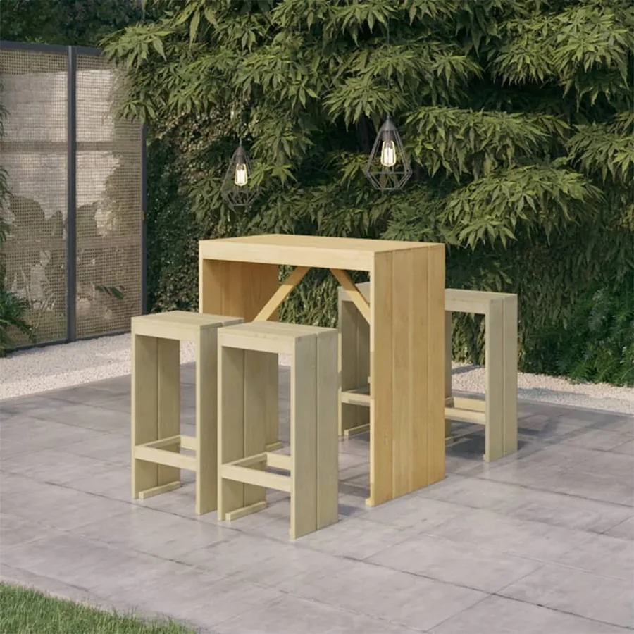 Meubles de bar de jardin 5 pcs Bois de pin imprégné